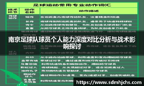南京足球队球员个人能力深度对比分析与战术影响探讨